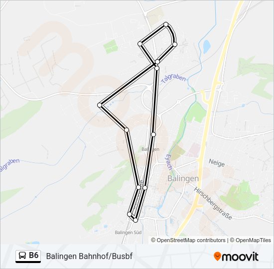 B6 Bus Line Map