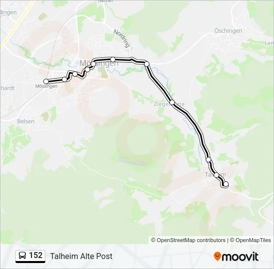 152 Bus Line Map