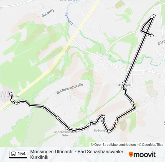 154 Bus Line Map