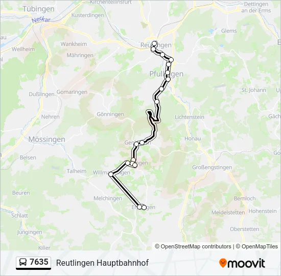 7635 Bus Line Map