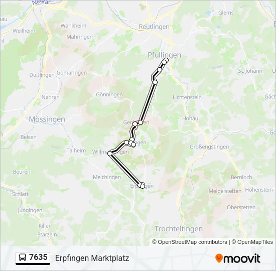 7635 Bus Line Map