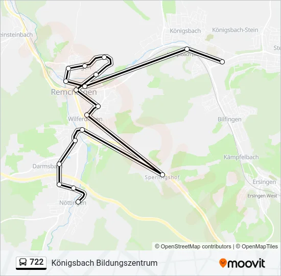 Buslinie 722 Karte