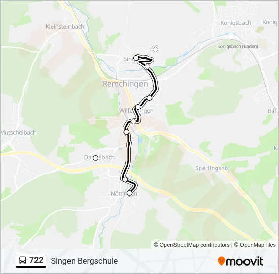 Buslinie 722 Karte