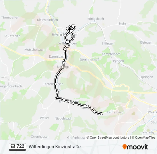 Buslinie 722 Karte