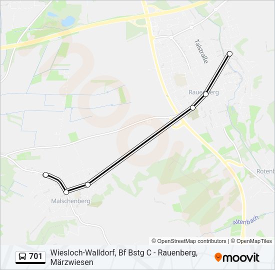 701 Bus Line Map