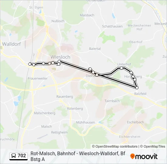 702 Bus Line Map