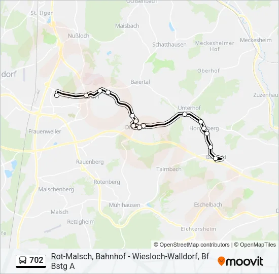 702 Bus Line Map