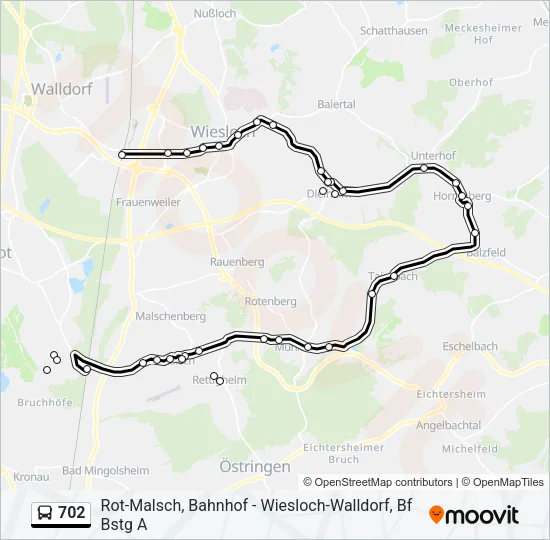 702 Bus Line Map