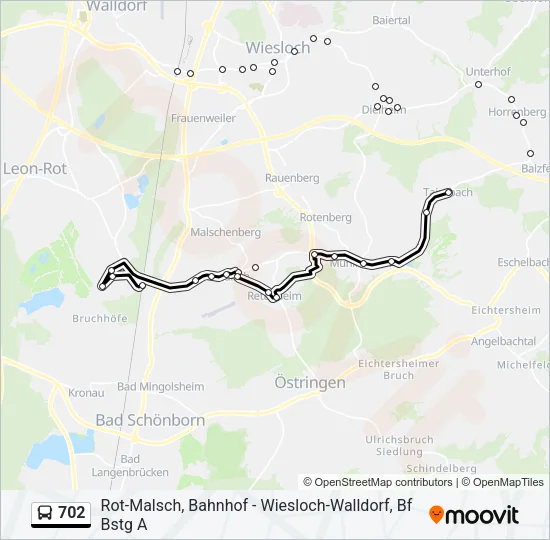 702 Bus Line Map