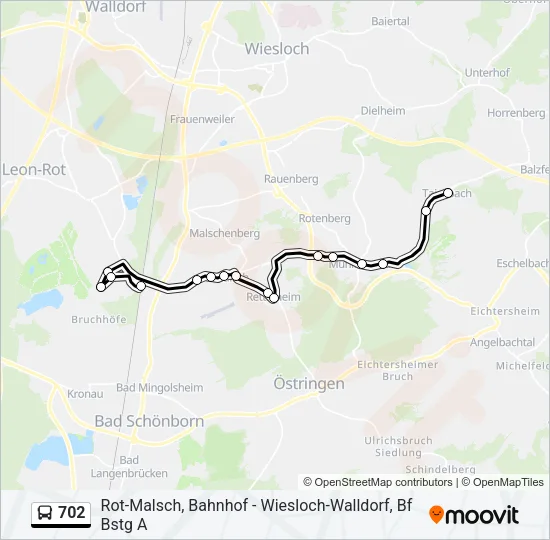 702 Bus Line Map