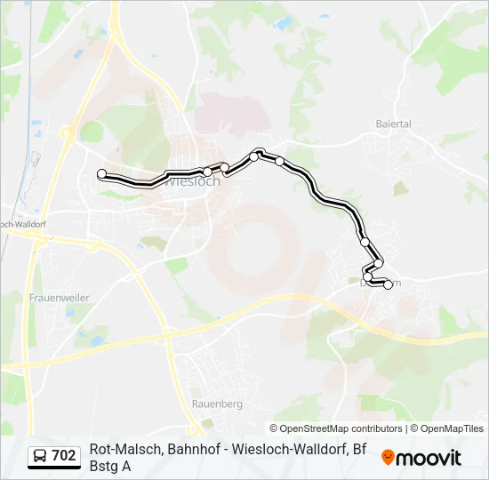 702 Bus Line Map