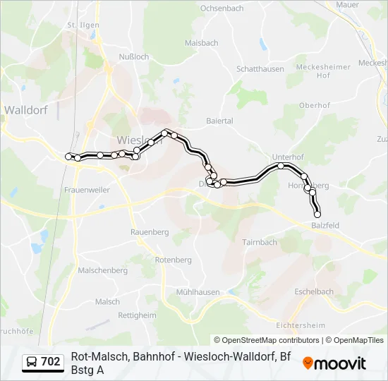 702 Bus Line Map