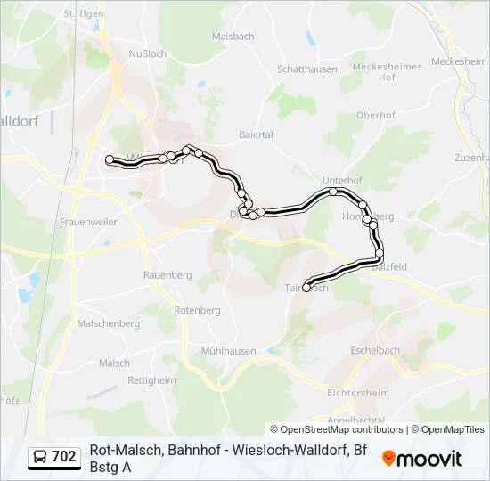 702 Bus Line Map