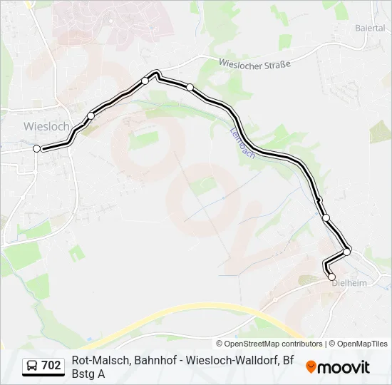 702 Bus Line Map