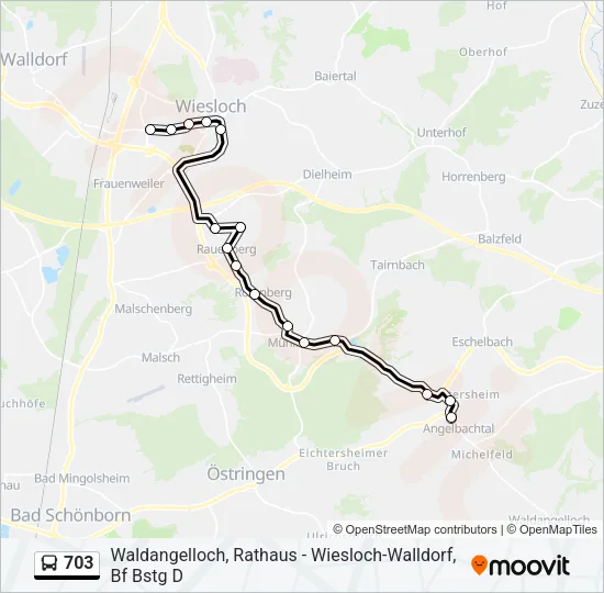703 Bus Line Map