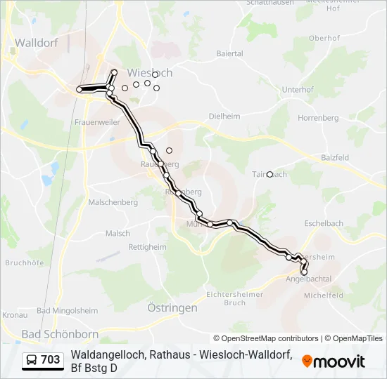 703 Bus Line Map