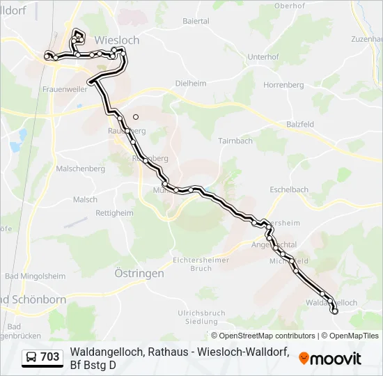 703 Bus Line Map