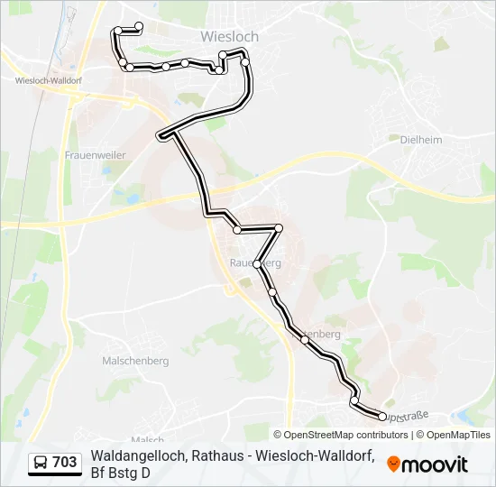 703 Bus Line Map