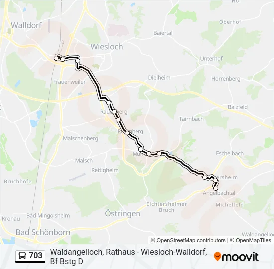 703 Bus Line Map