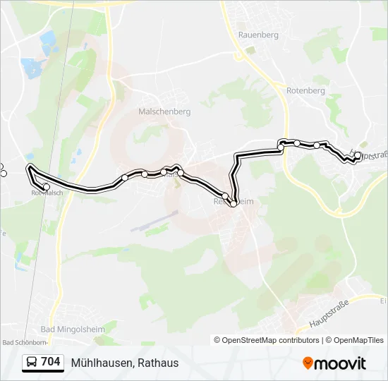 704 Bus Line Map