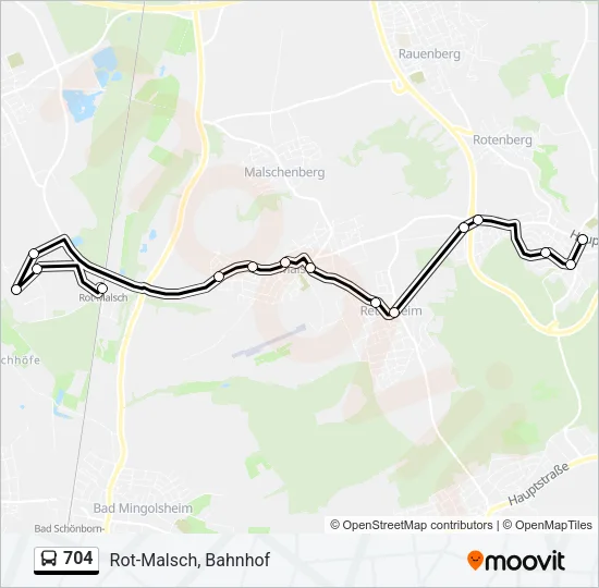 704 Bus Line Map