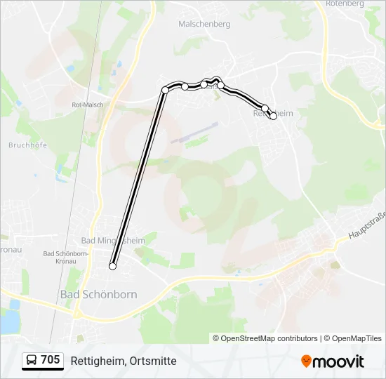 705 Bus Line Map