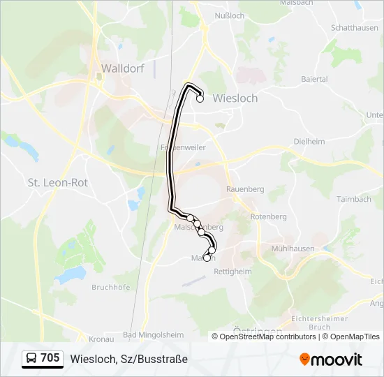 705 Bus Line Map