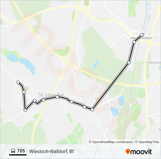 705 Bus Line Map