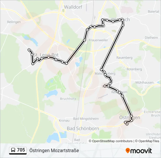 705 Bus Line Map