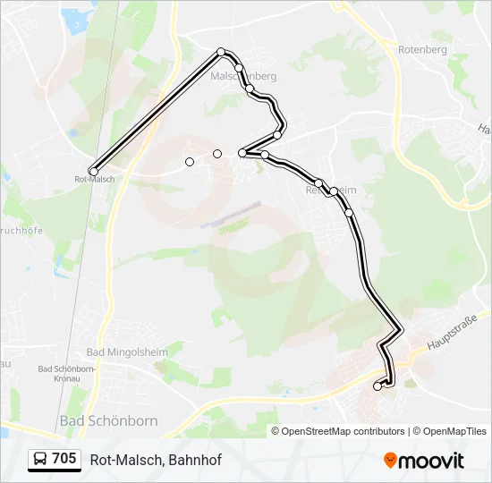 705 Bus Line Map