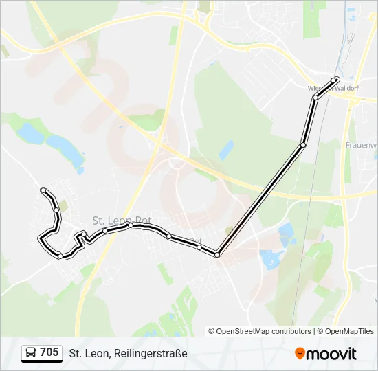 705 Bus Line Map