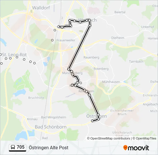 705 Bus Line Map