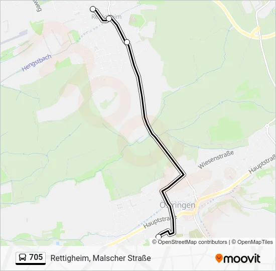 Автобус 705: карта маршрута