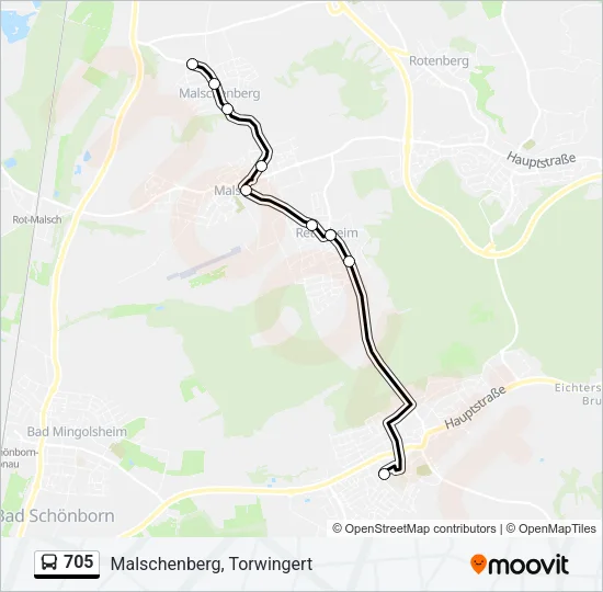 705 Bus Line Map