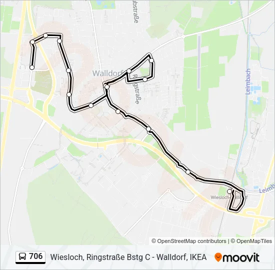 706 Bus Line Map