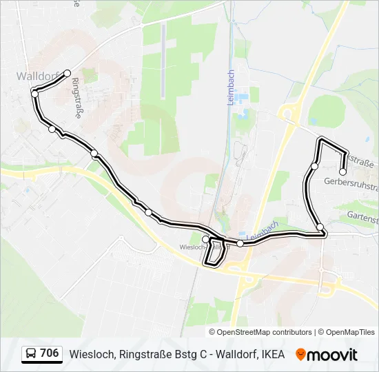 706 Bus Line Map