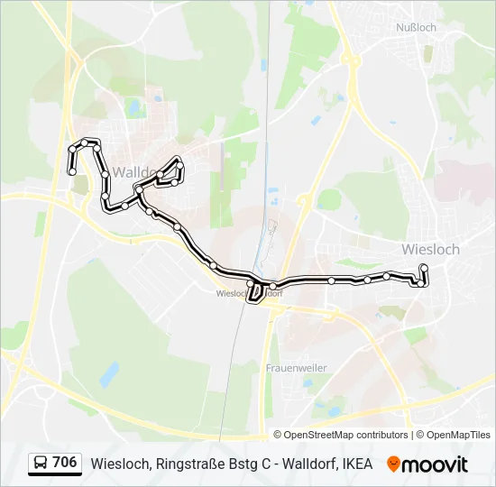 706 Bus Line Map