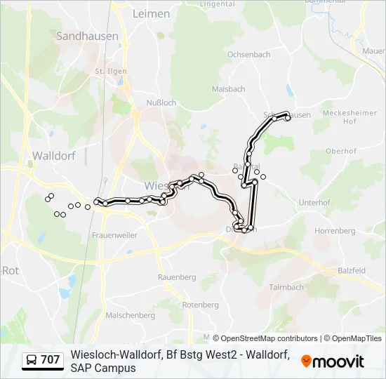 707 Bus Line Map