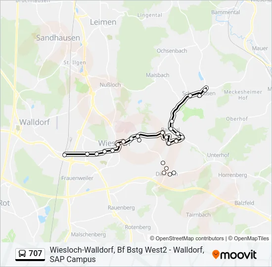 707 Bus Line Map