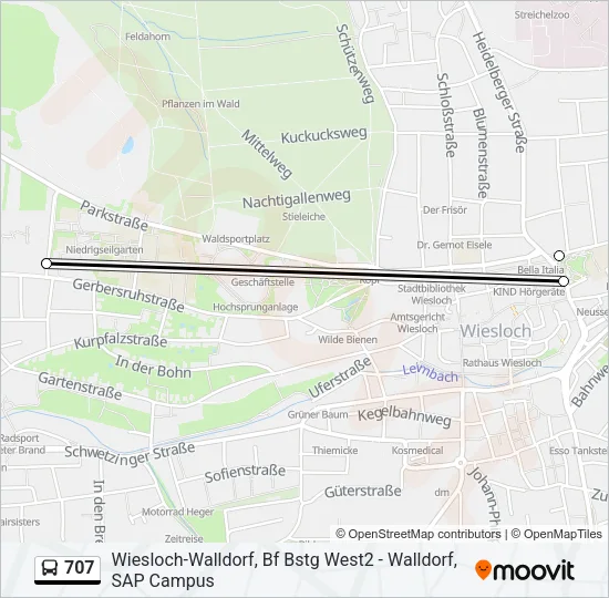 707 Bus Line Map