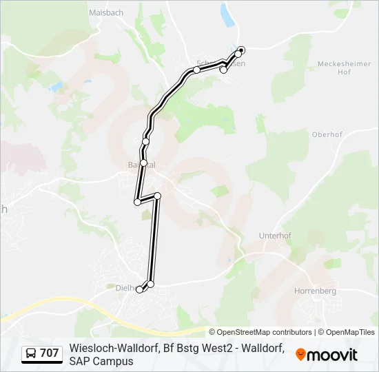 707 Bus Line Map