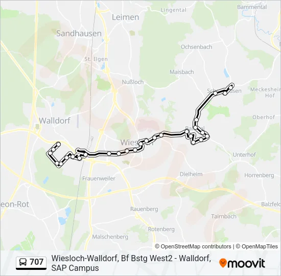 707 Bus Line Map