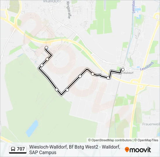 707 Bus Line Map