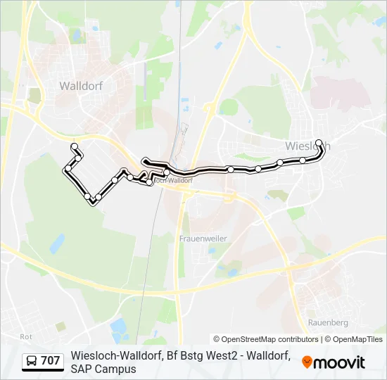 707 Bus Line Map