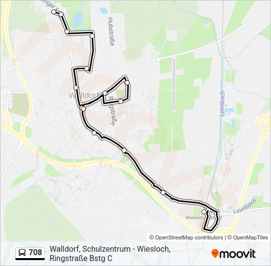 708 Bus Line Map