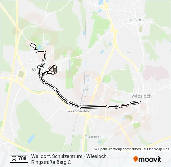 708 Bus Line Map