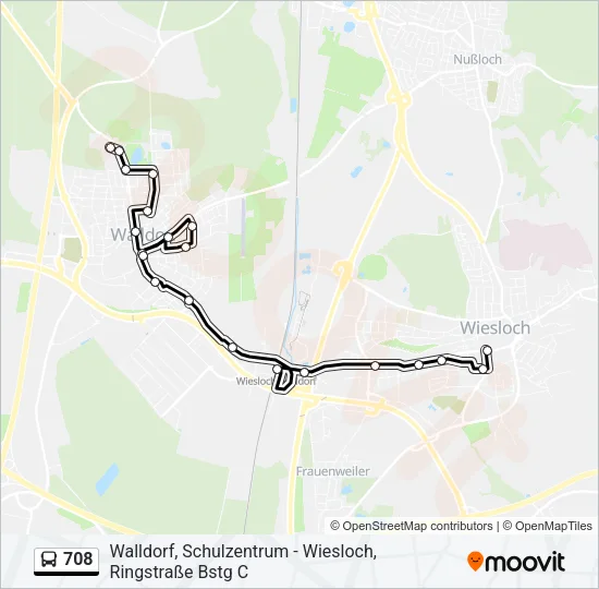 708 Bus Line Map