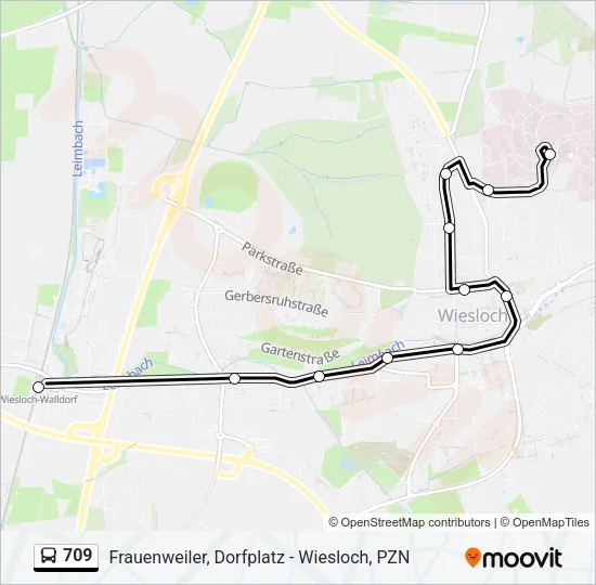 709 Bus Line Map