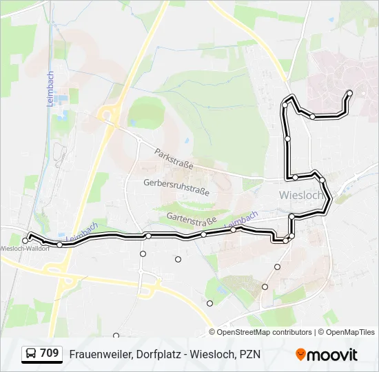 709 Bus Line Map