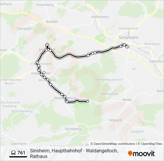 761 Bus Line Map